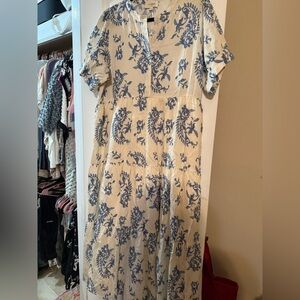 Umgee Blue Floral Midi Dress